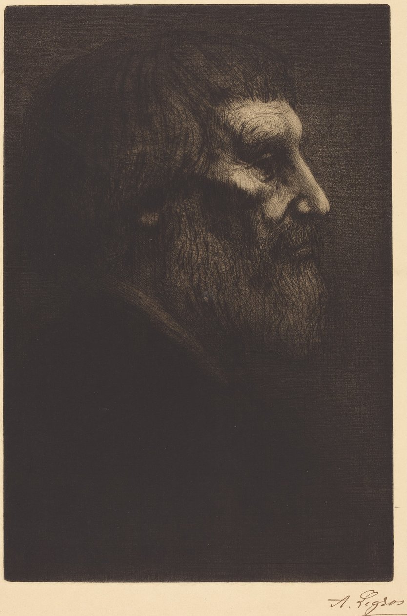 Cabeça de um mendigo (Tête de mendiant) de Alphonse Legros