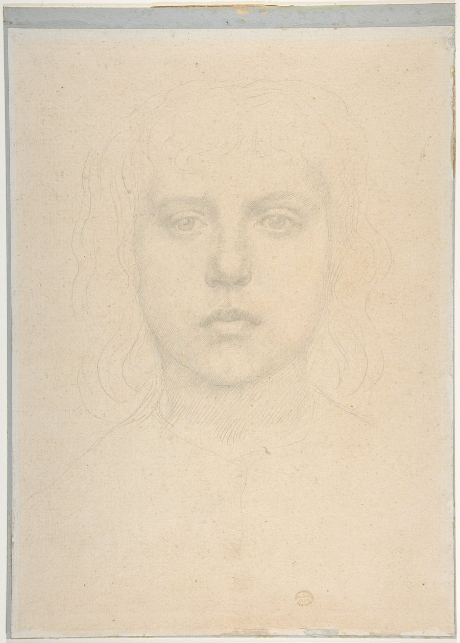 Estudo de cabeça de uma rapariga de Alphonse Legros