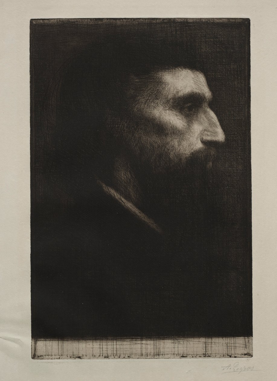 Cabeça de um homem. de Alphonse Legros