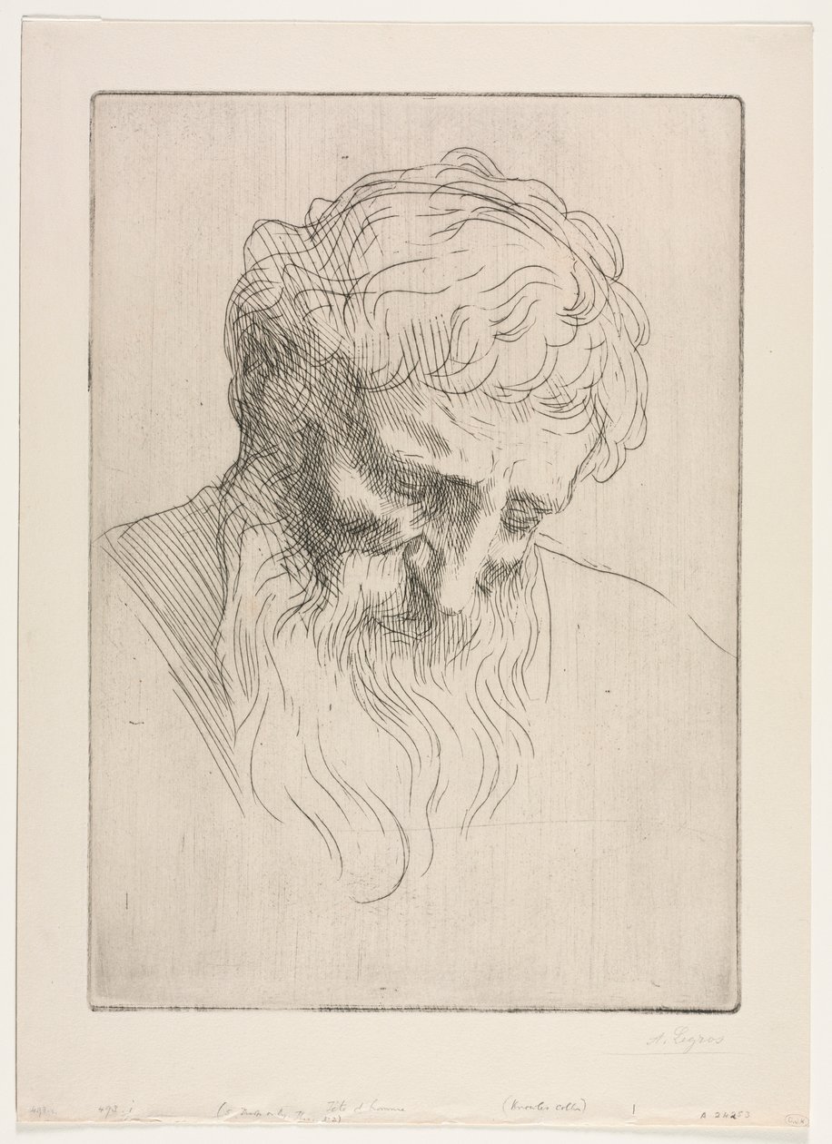 Cabeça de um homem. de Alphonse Legros