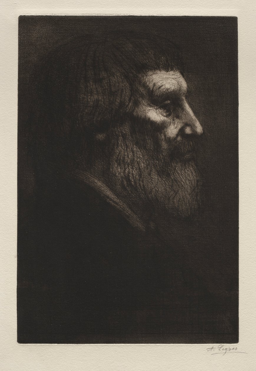 Cabeça de um homem. de Alphonse Legros