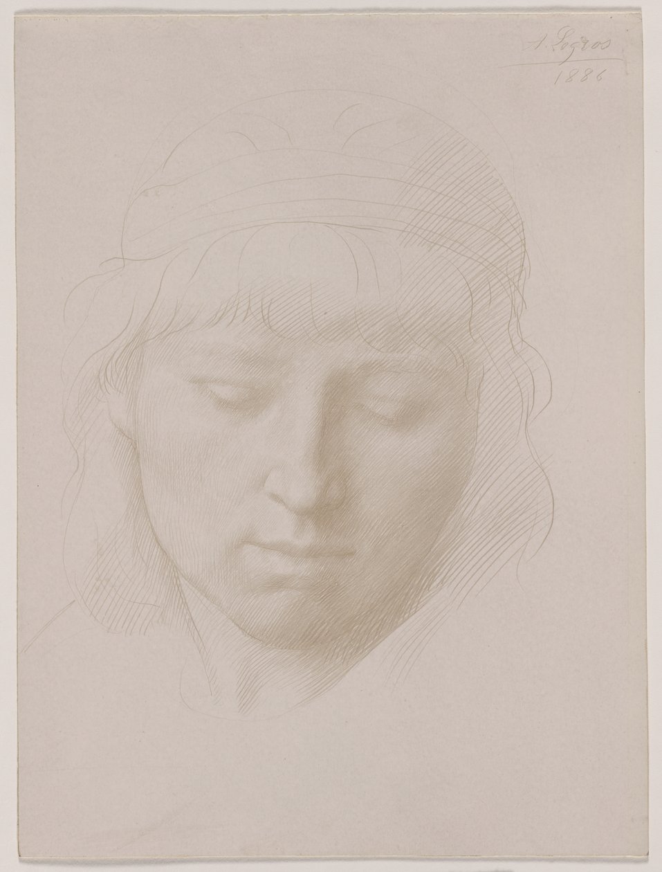 Cabeça de um homem, 1886. de Alphonse Legros