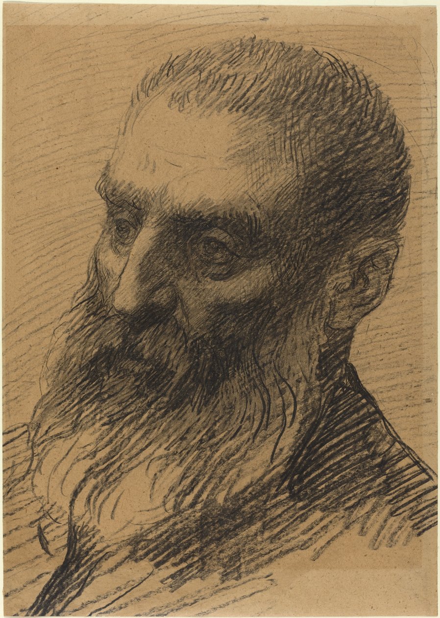 Cabeça de um homem virado para a esquerda. de Alphonse Legros