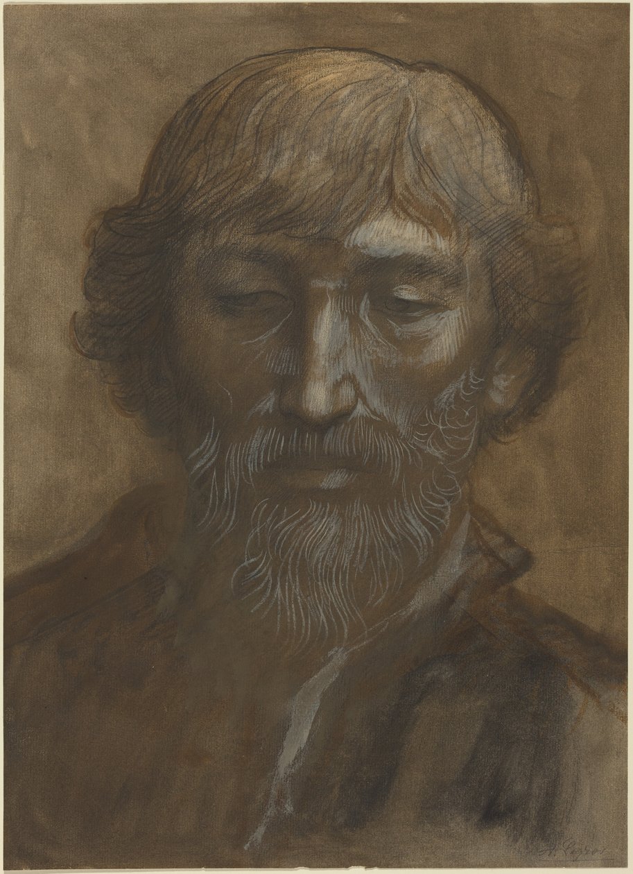 Cabeça de homem, de frente de Alphonse Legros