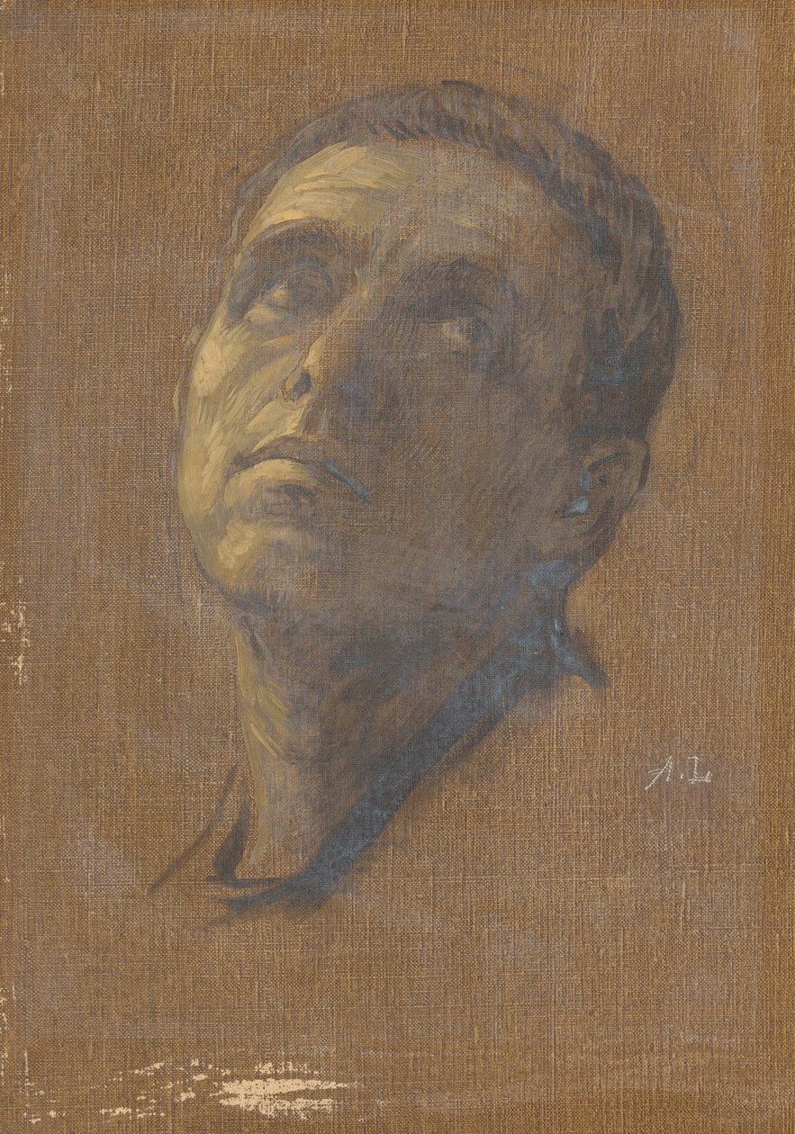 Cabeça de um homem com olhos arrebitados de Alphonse Legros
