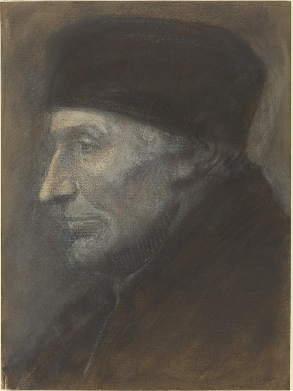 Cabeça de um homem com um solidéu de Alphonse Legros