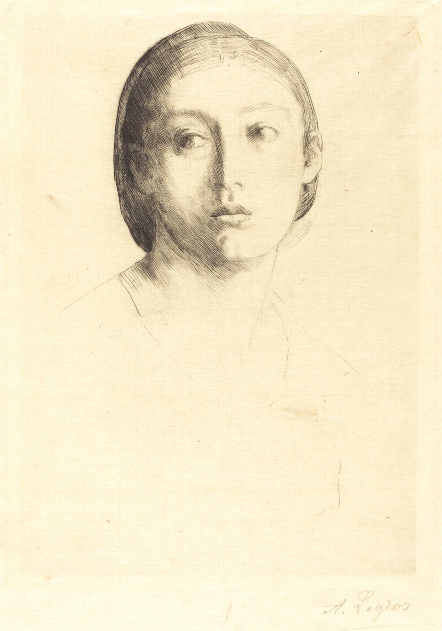 Cabeça de uma jovem de Alphonse Legros