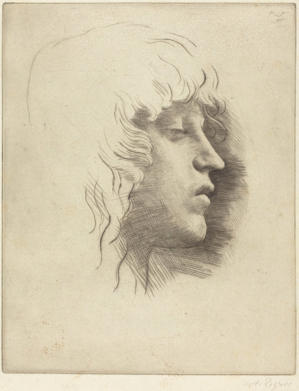Cabeça de uma jovem (Tete de jeune fille) de Alphonse Legros