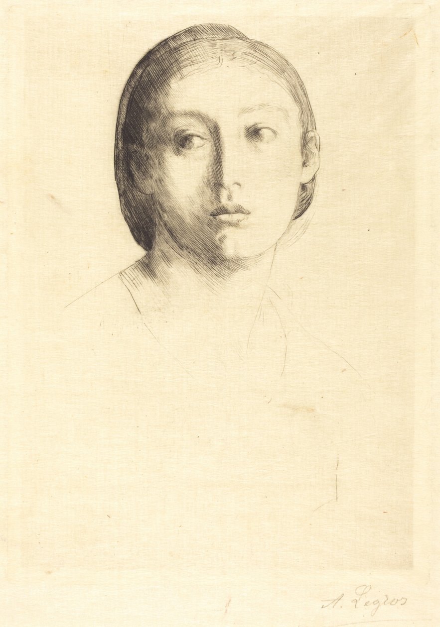 Cabeça de uma jovem rapariga de Alphonse Legros