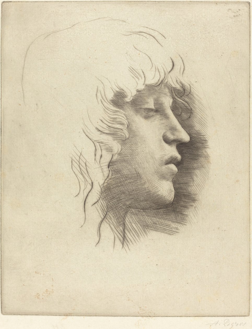 Cabeça de uma Jovem Menina Tete de jeune fille. de Alphonse Legros