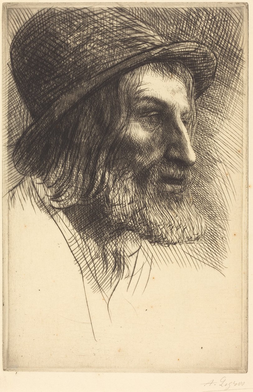 Cabeça de um trabalhador inglês (O pastor) de Alphonse Legros
