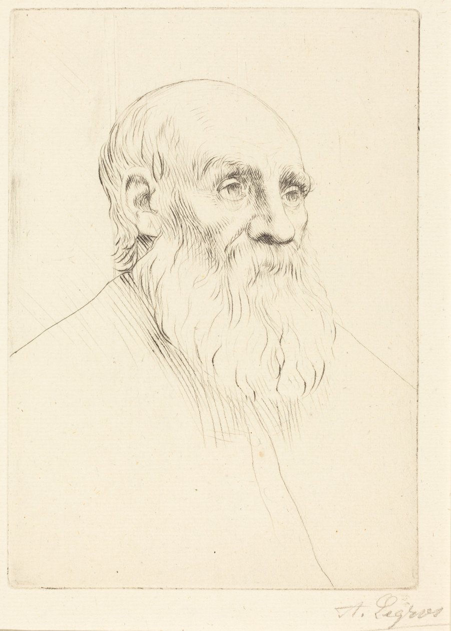Cabeça de um velho (estudo de cabeça) de Alphonse Legros