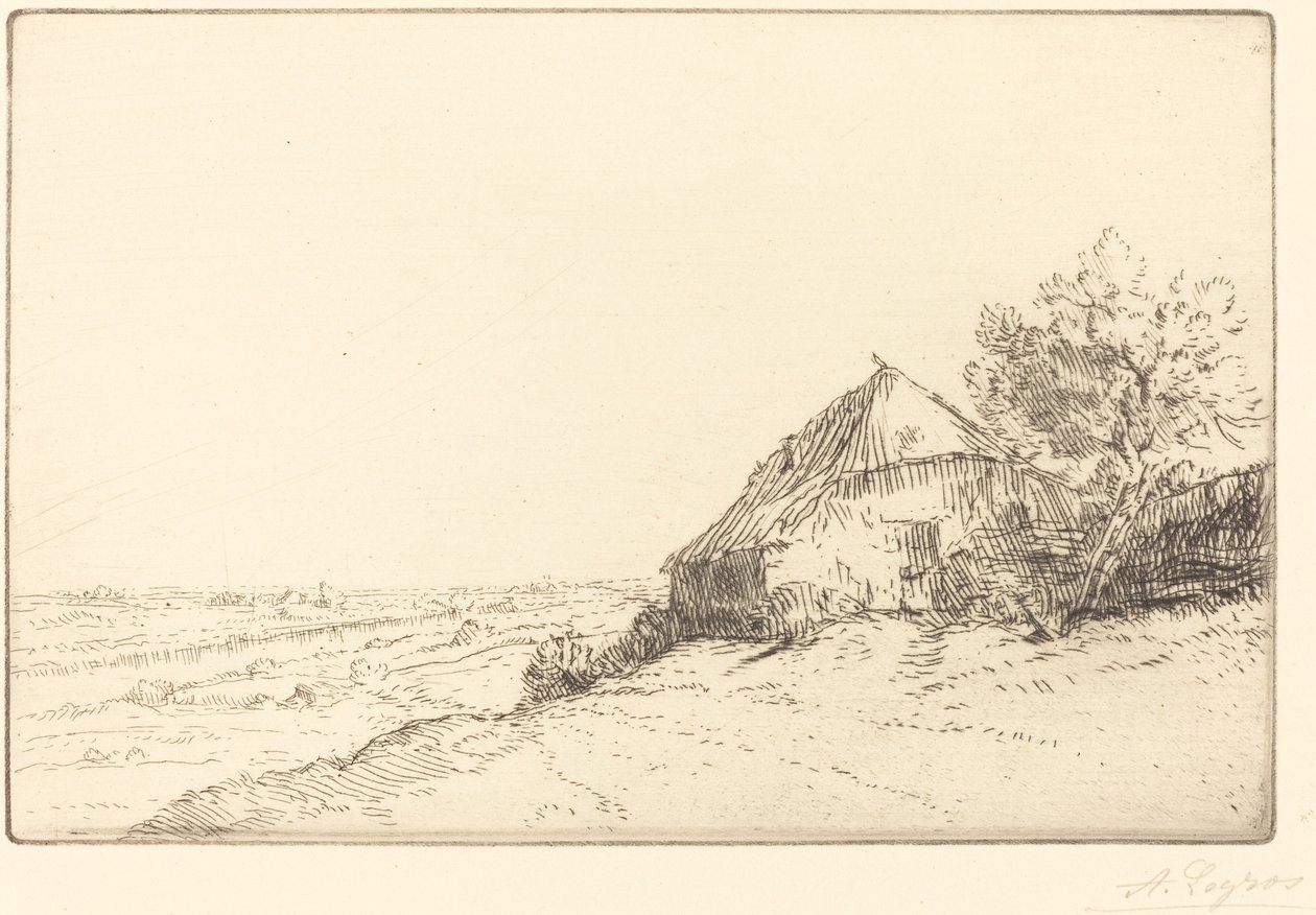 Hovel on a Hillside (Masure sur la colline) de Alphonse Legros