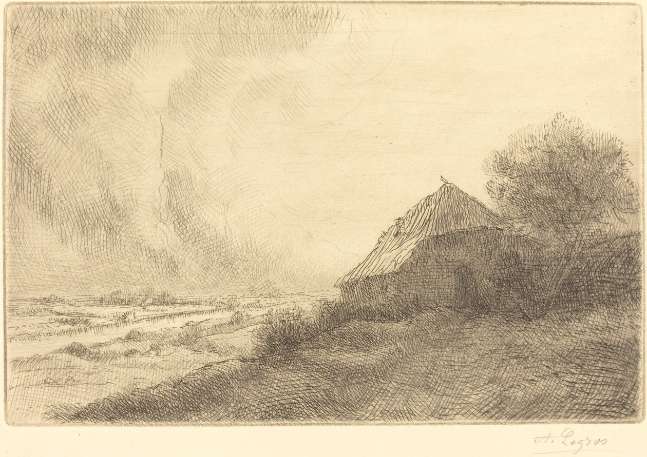 Hovel on a Hillside (Masure sur la colline) de Alphonse Legros