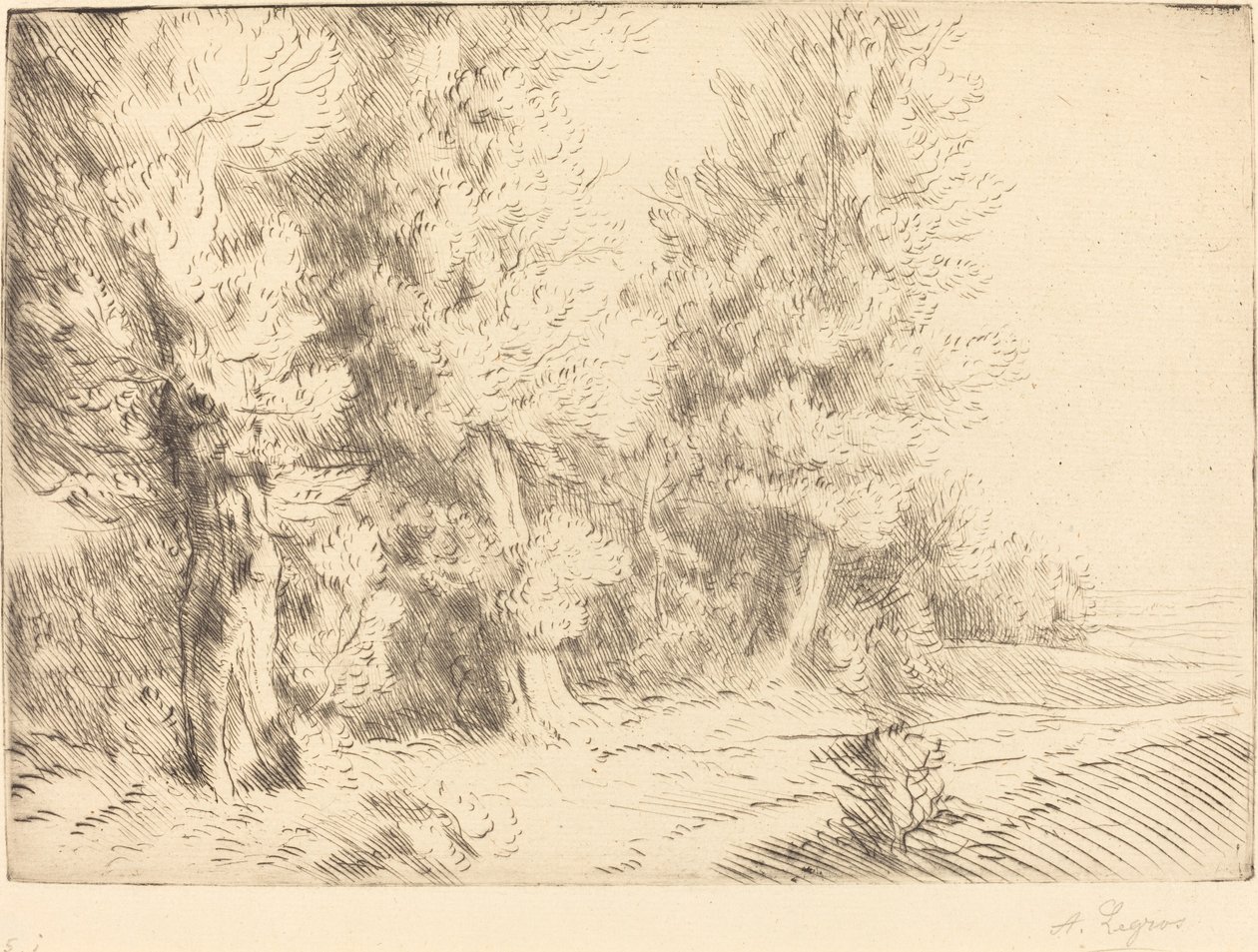 Na floresta de Fontainebleau Na fonte de Fontainebleau. de Alphonse Legros