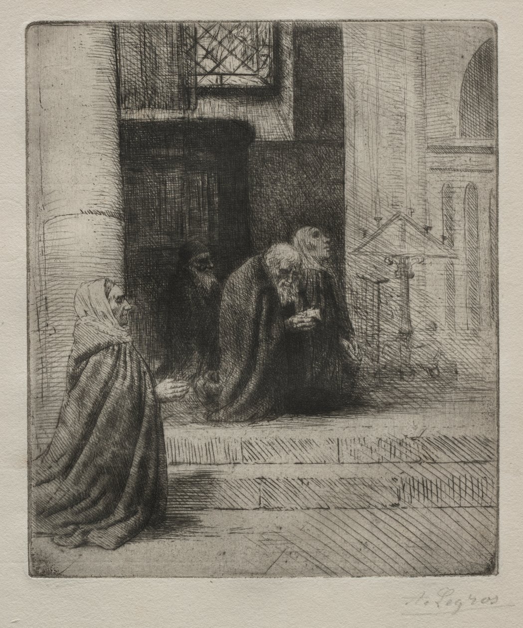 Interior de uma igreja de Alphonse Legros