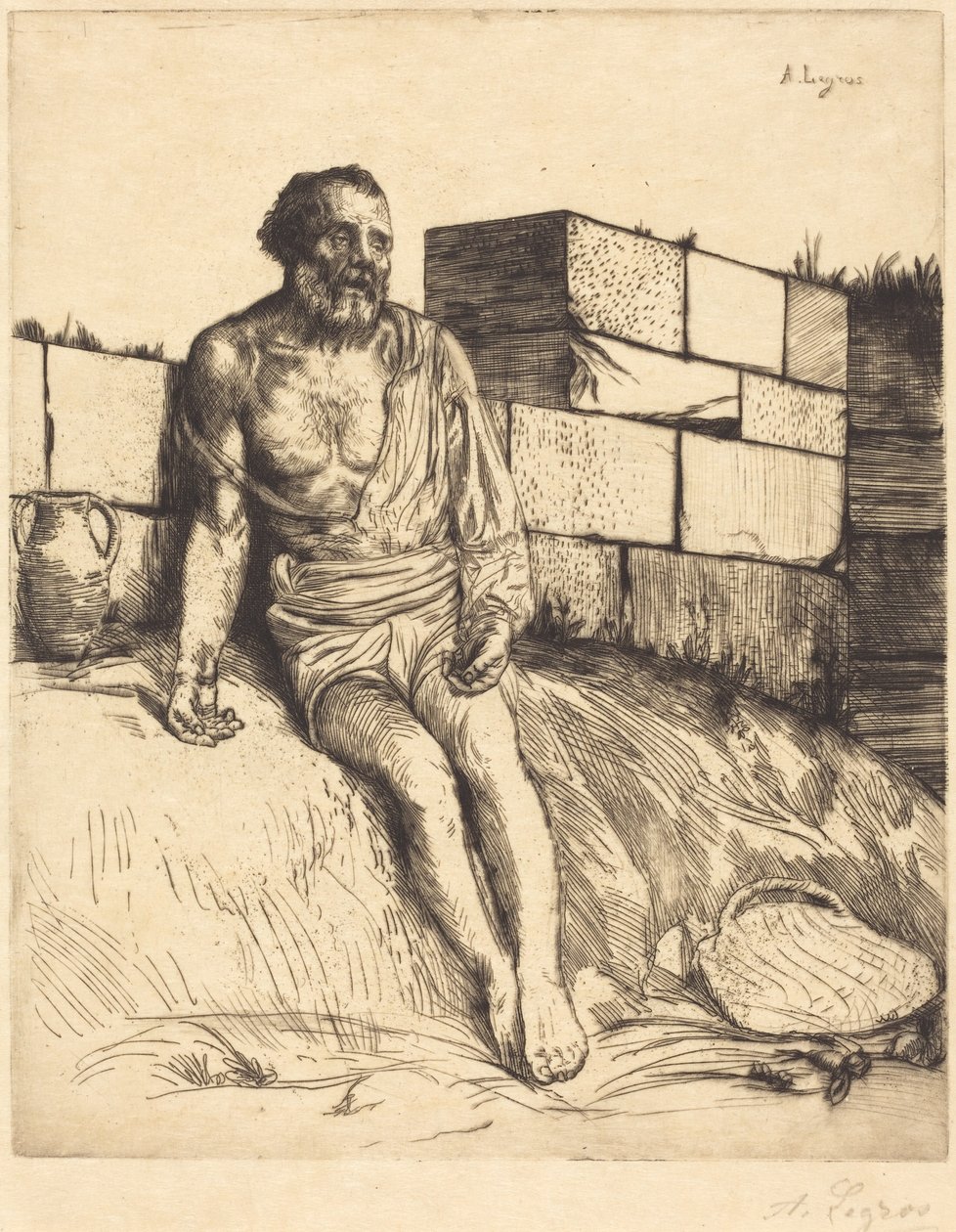 Jó, 1.ª gravura de Alphonse Legros