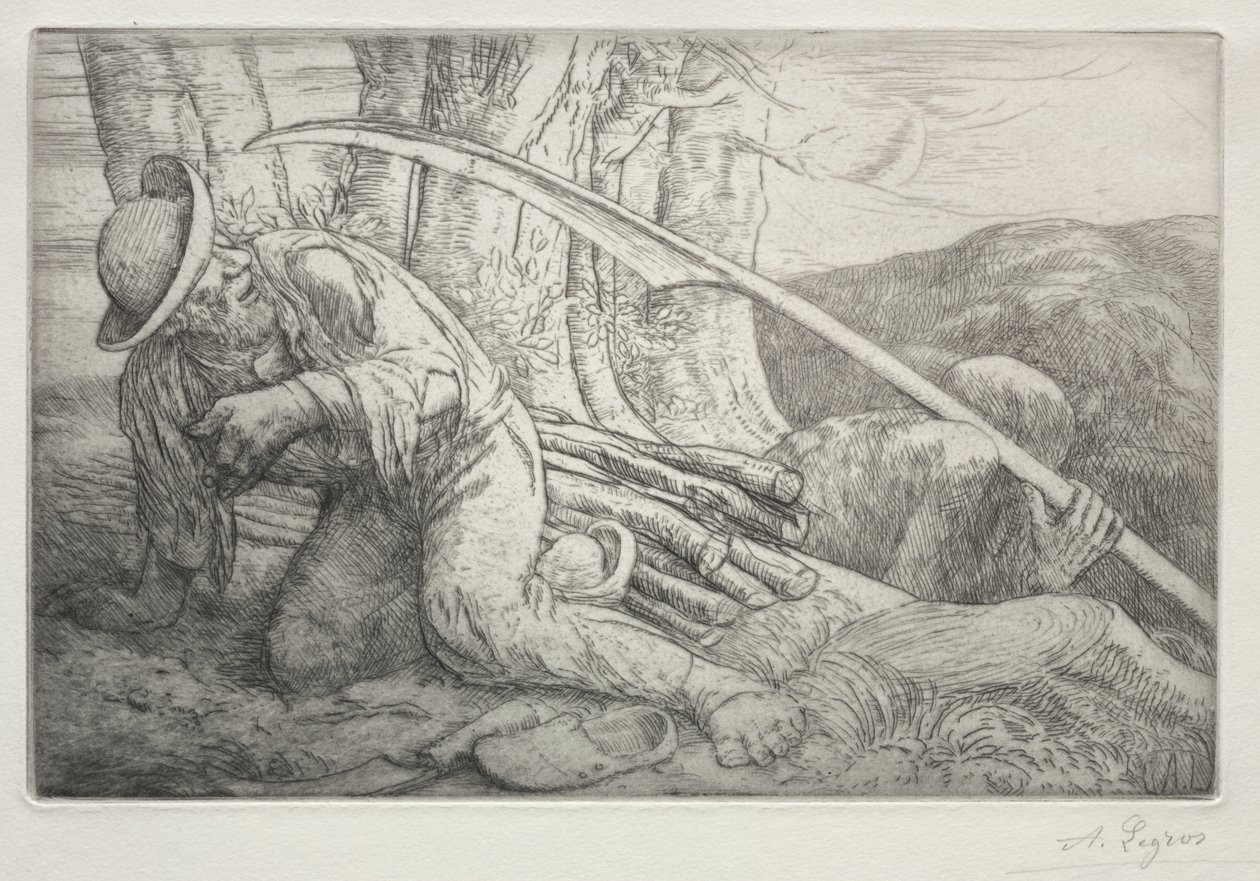 A Morte e o Lenhador (5ª Placa) de Alphonse Legros