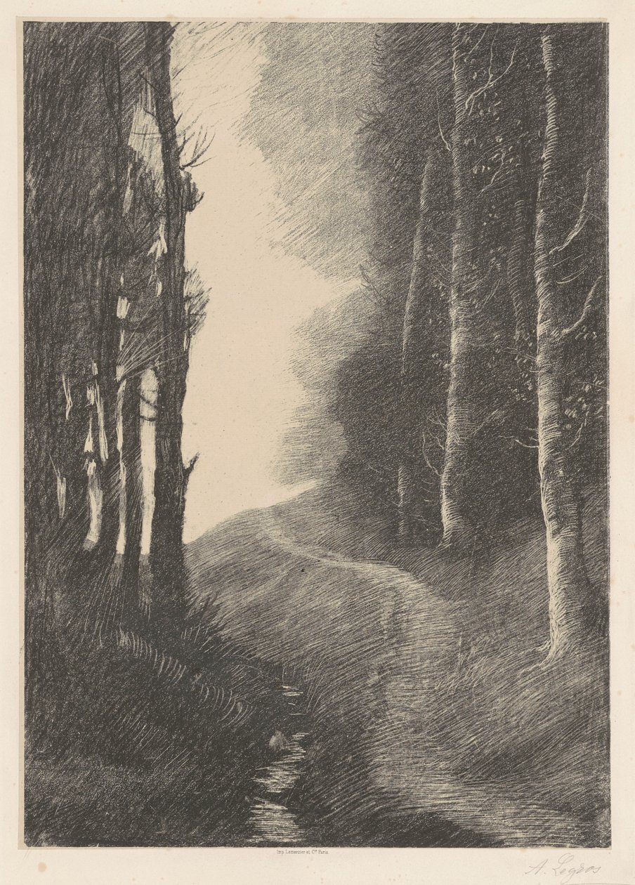 Paisagem com Bétulas (Le Paysage aux Bouleaux) de Alphonse Legros