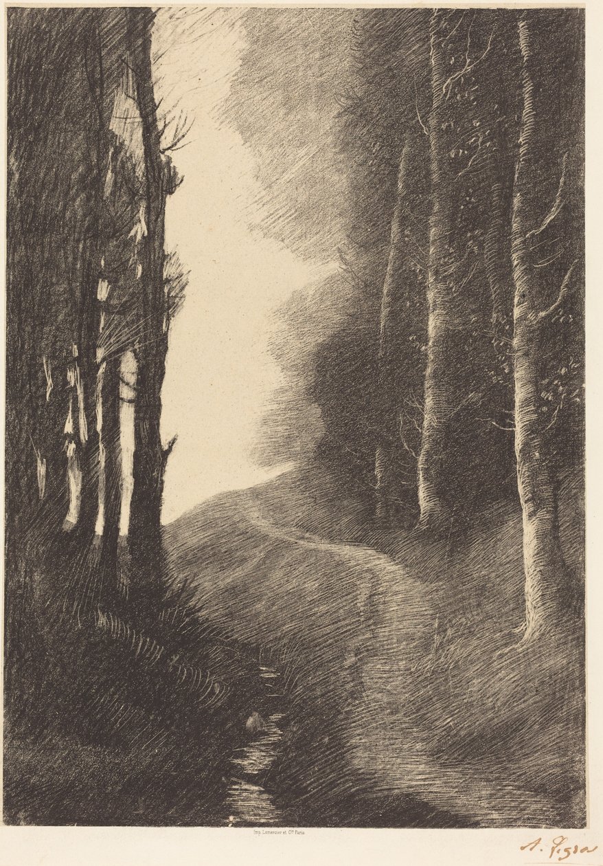 Paisagem com bétulas de Alphonse Legros