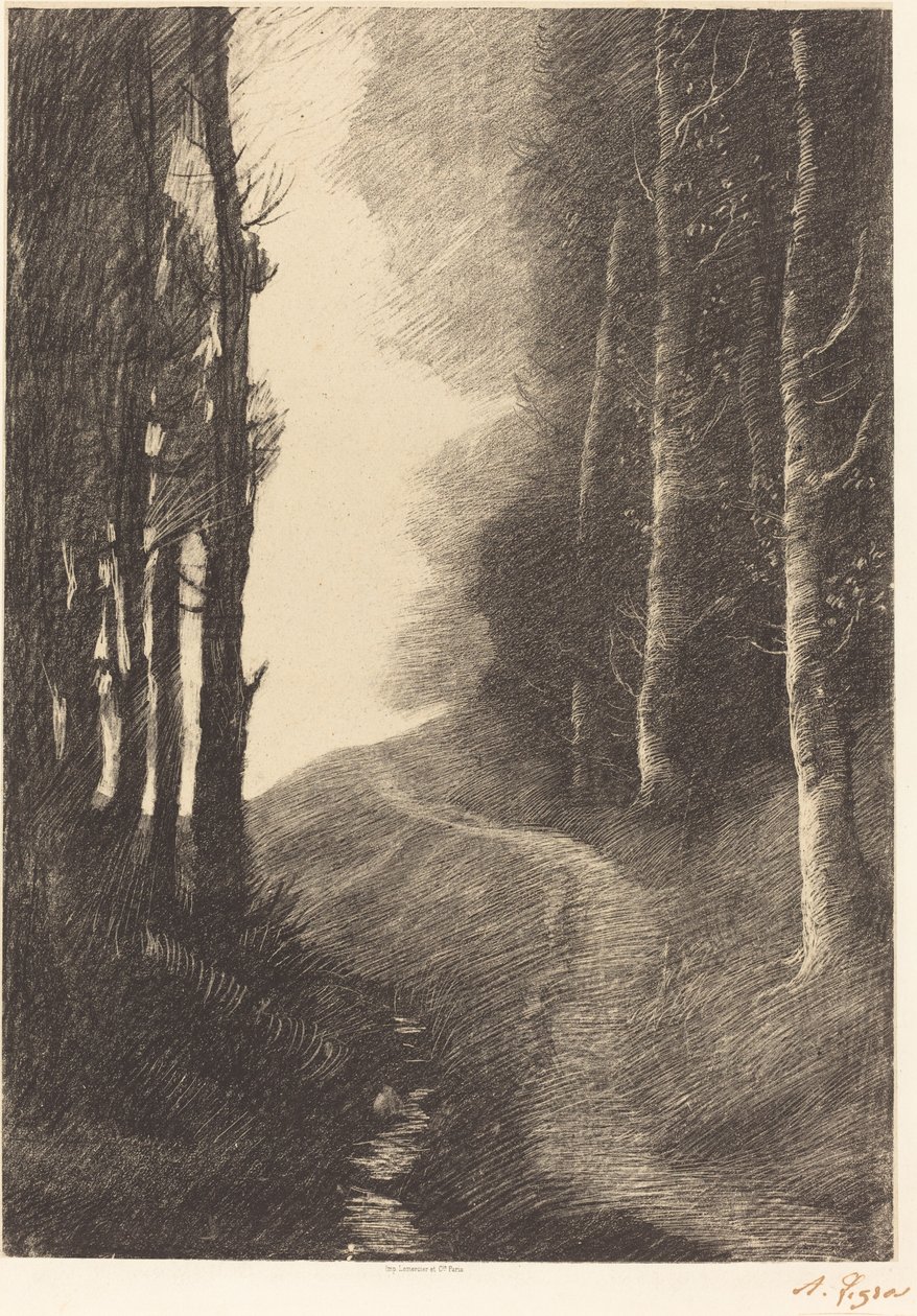 Paisagem com bétulas de Alphonse Legros