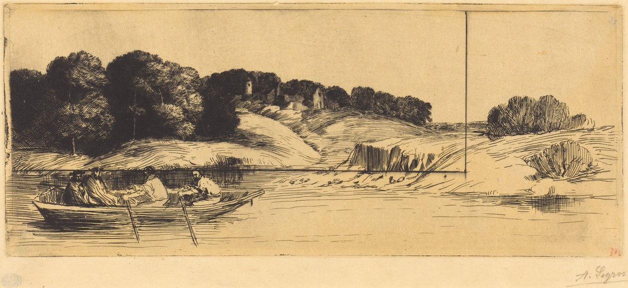 Paisagem com Barco, 1.ª placa  (A paisagem com o barco) de Alphonse Legros