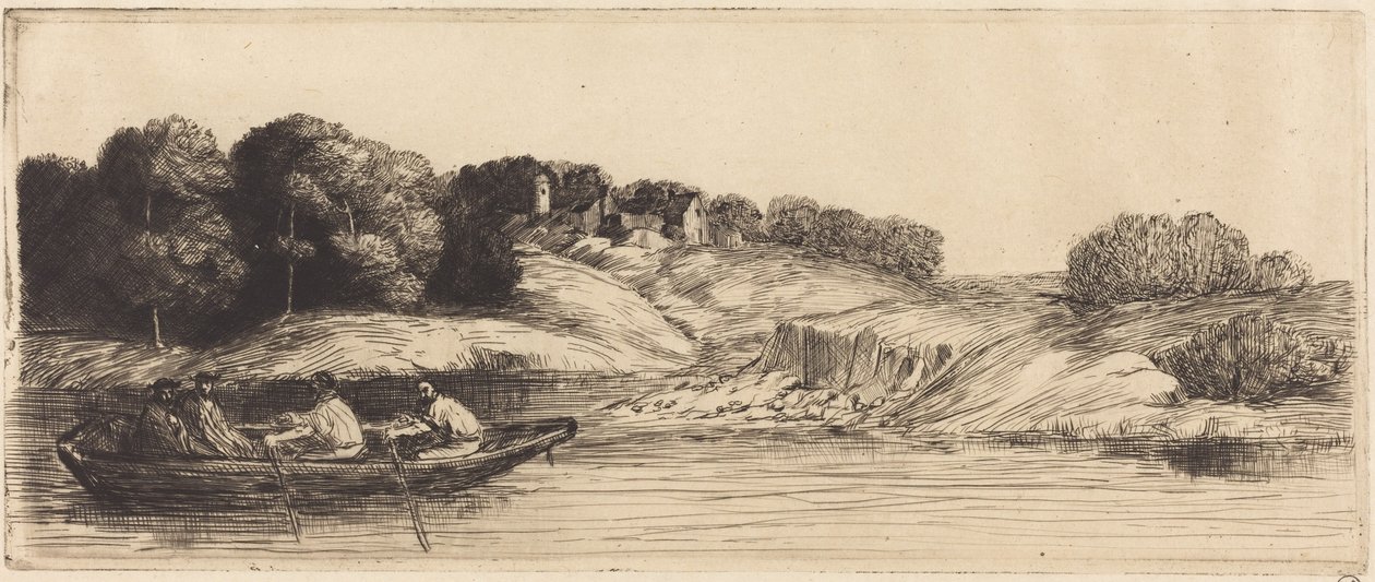 Paisagem com barco, 1.ª prancha de Alphonse Legros