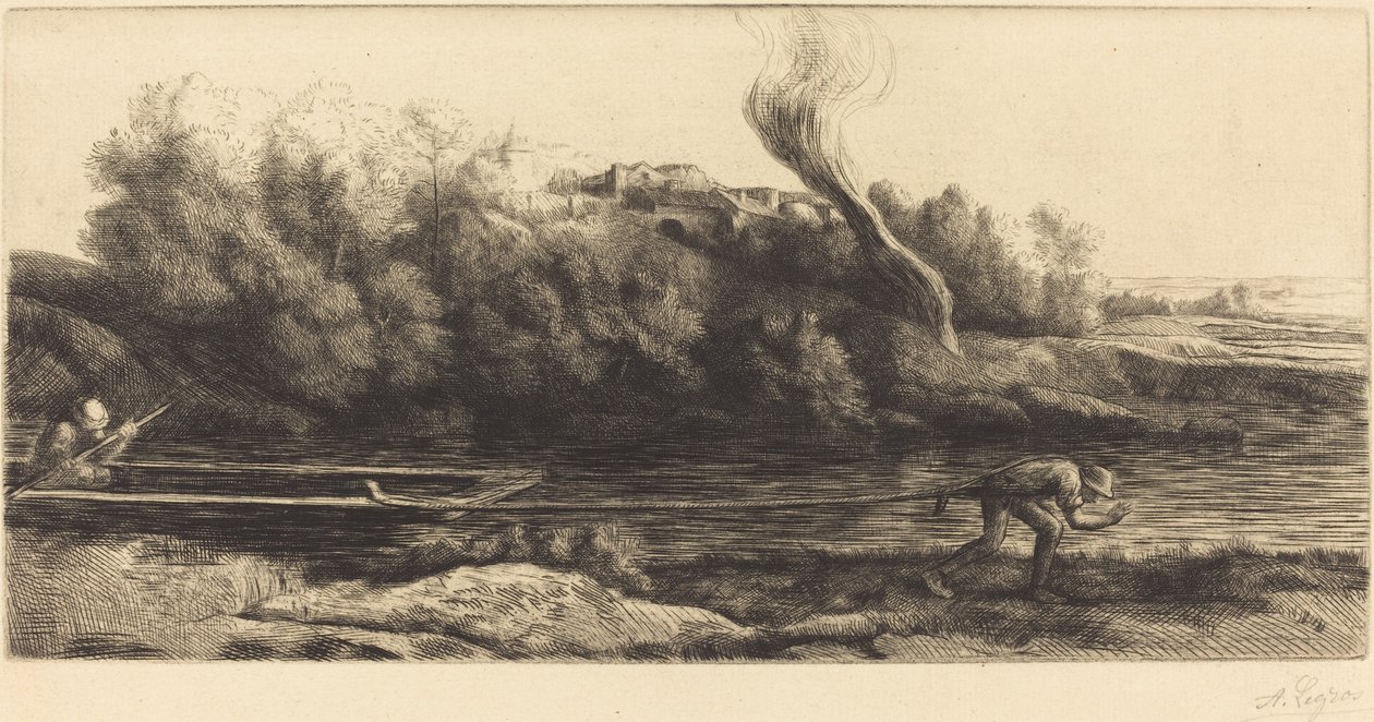Paisagem com Barco, 2ª placa Paysage au bateau. de Alphonse Legros