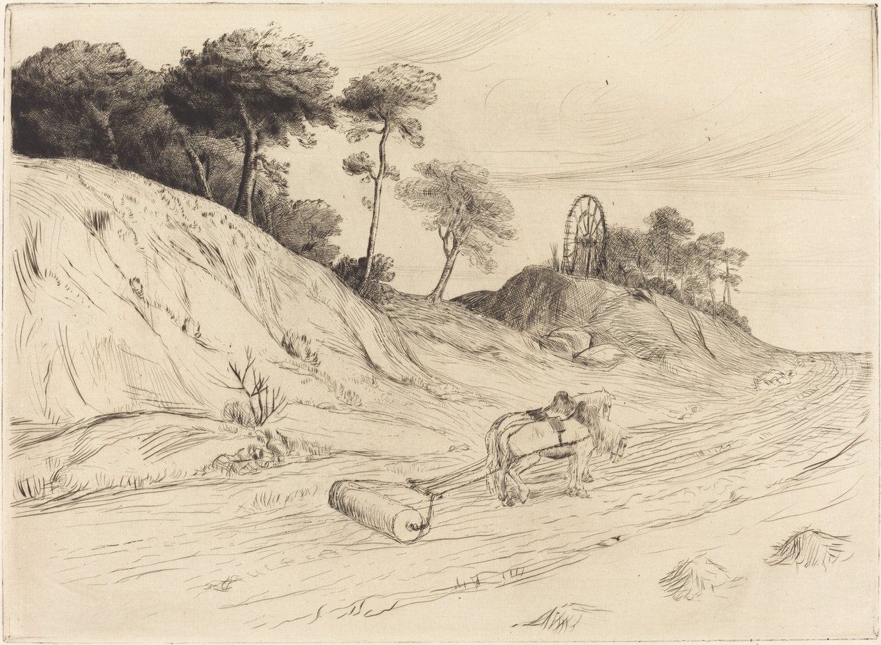 Paisagem com rolo (Le paysage au rouleau) de Alphonse Legros