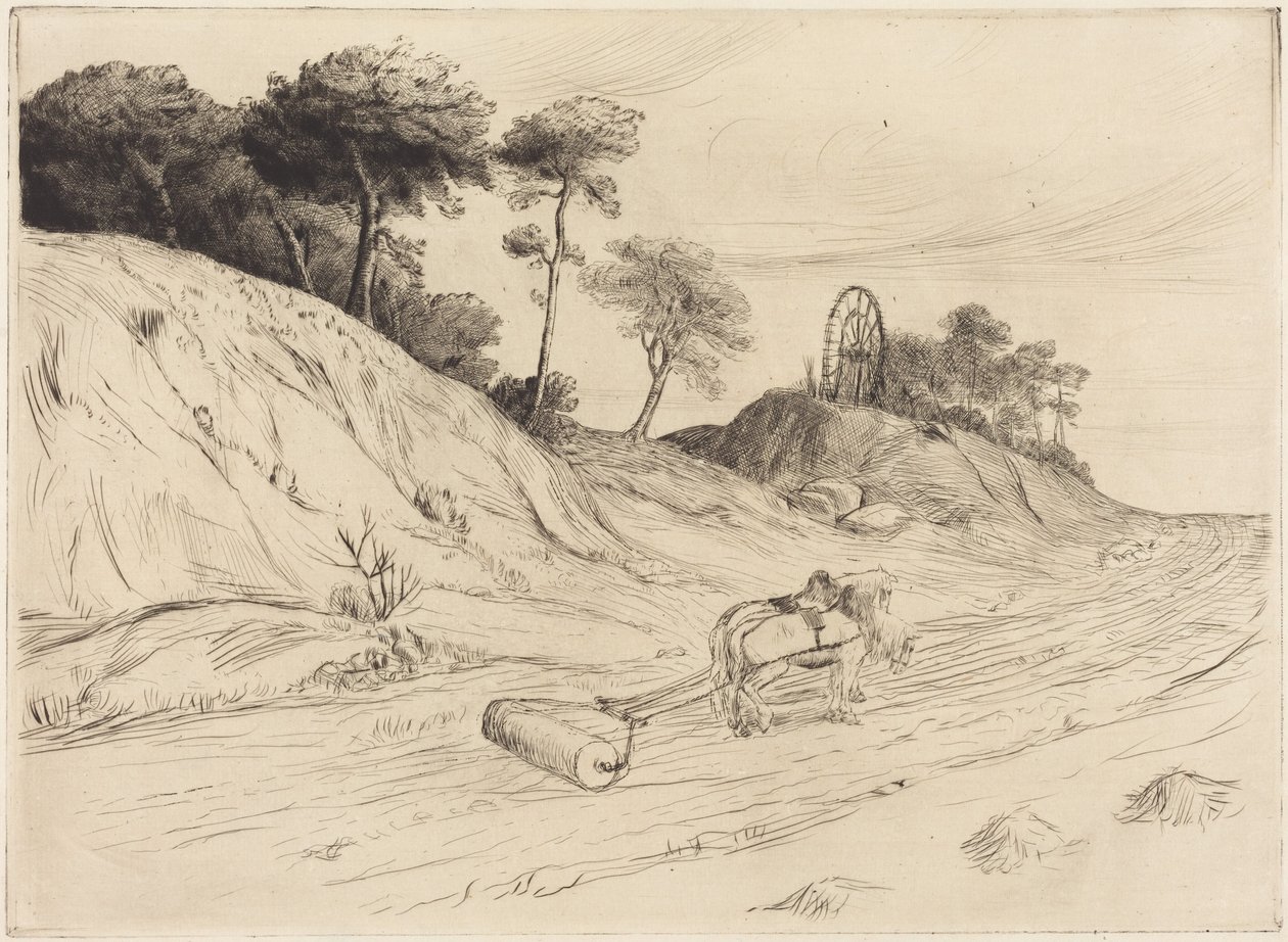 Paisagem com Rolo (A paisagem com o rolo) de Alphonse Legros