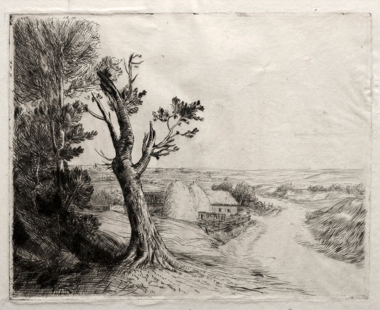 Paisagem com palhas. de Alphonse Legros