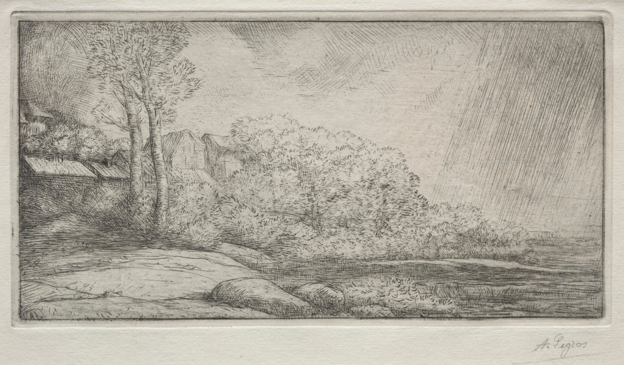 Paisagem com duas árvores Paisagem com duas árvores. de Alphonse Legros