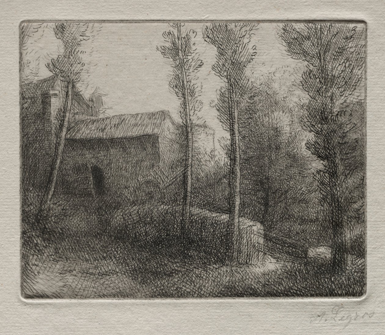 A ponte do moinho. de Alphonse Legros