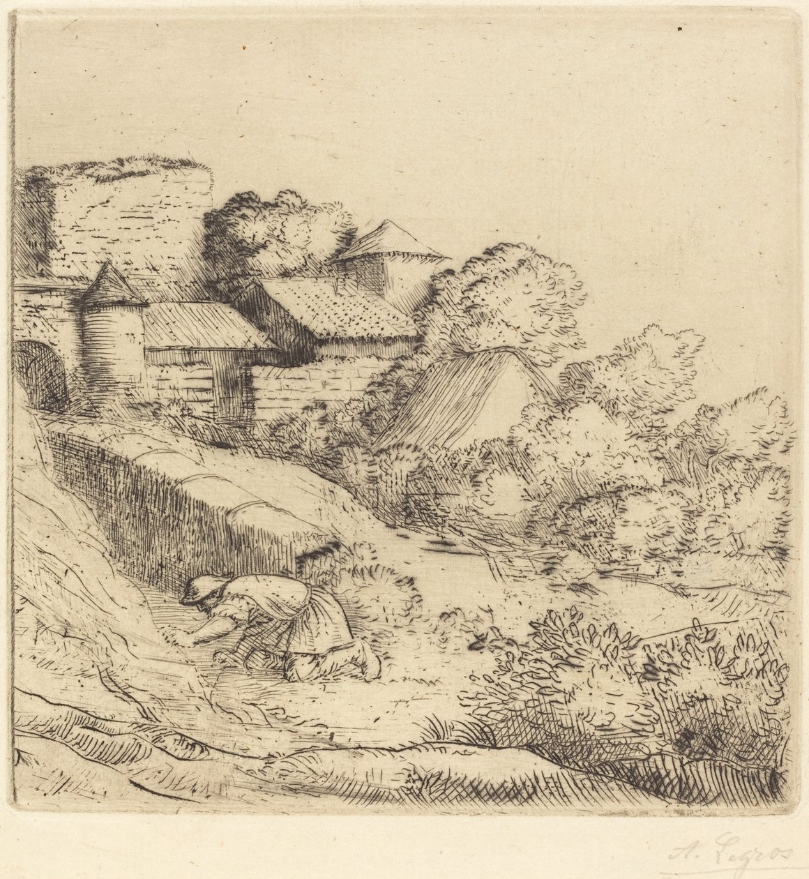 Pequeno queimador de grama O pequeno queimador de grama. de Alphonse Legros