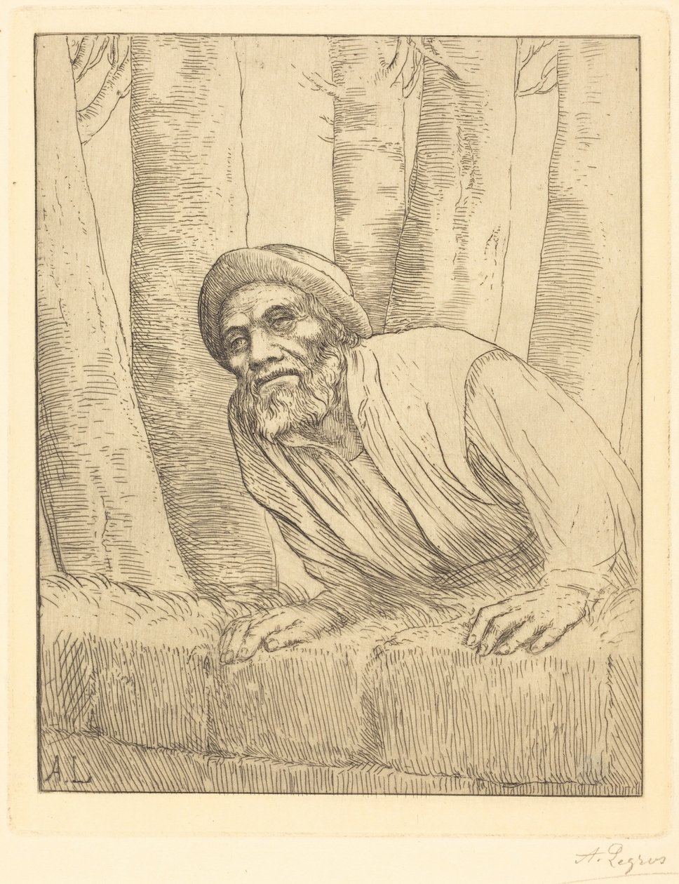 Homem a escalar uma parede (A escalada) de Alphonse Legros