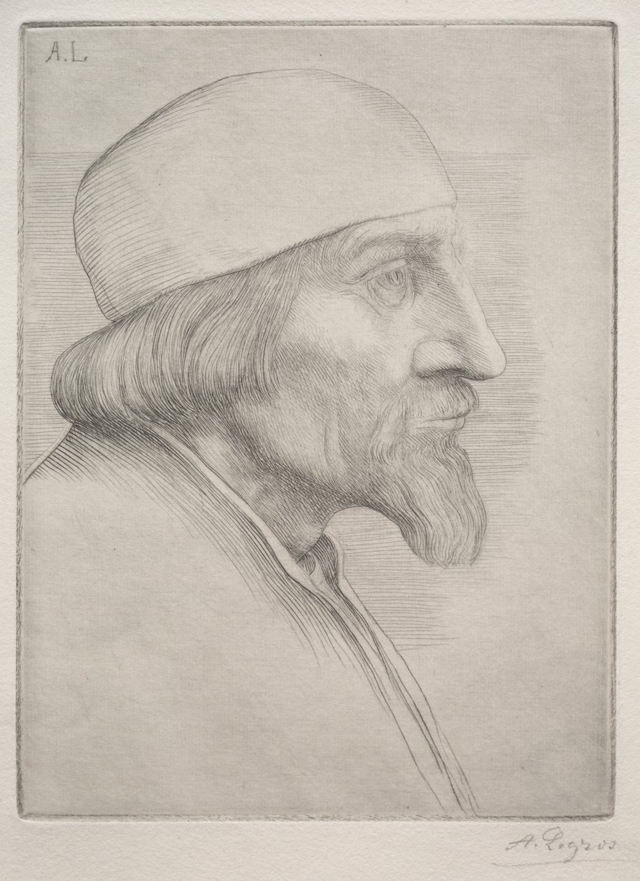 Homem de calota craniana. de Alphonse Legros