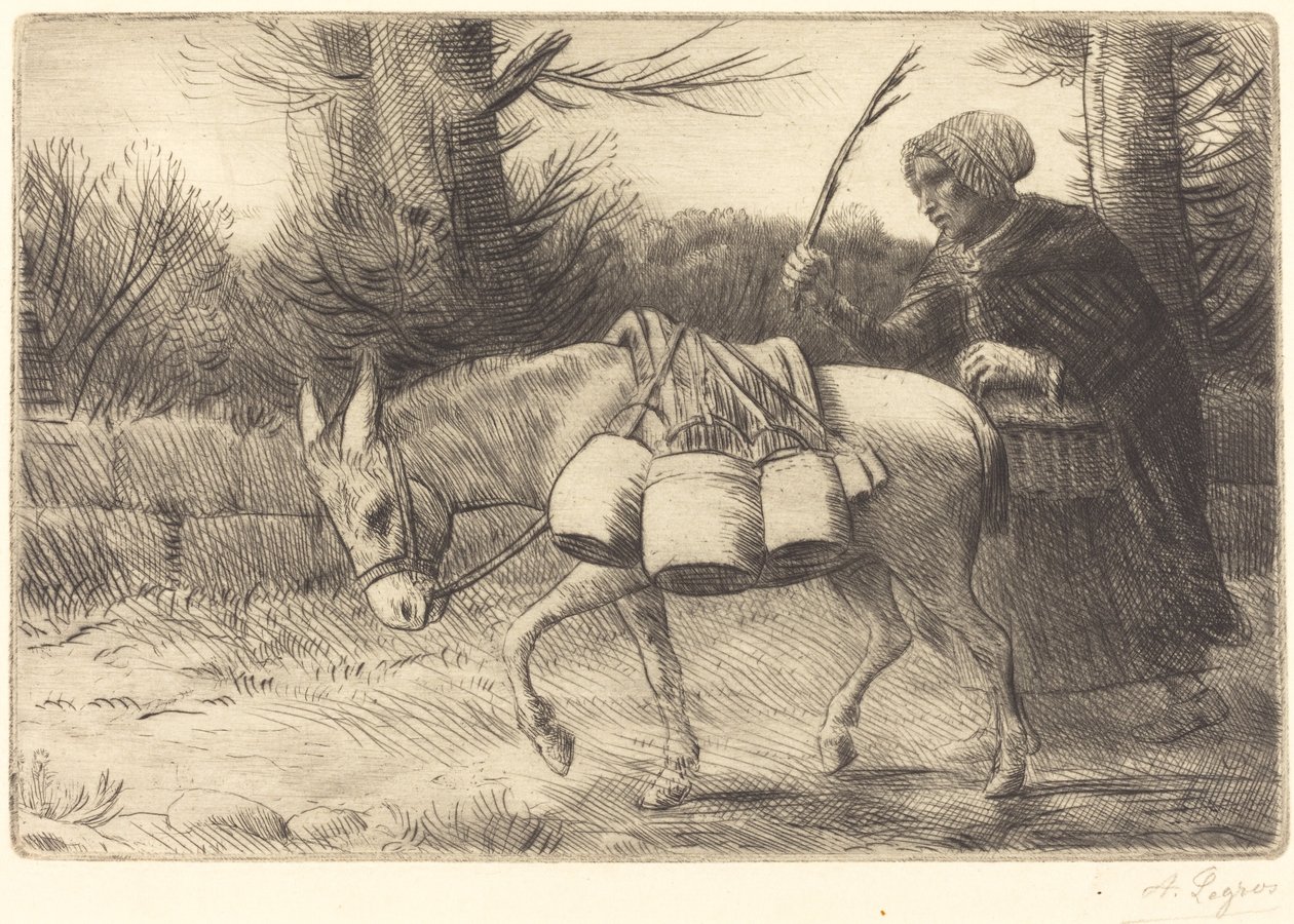 Leiteira de Boulogne, 3º prato (Laitiere a Boulogne) de Alphonse Legros
