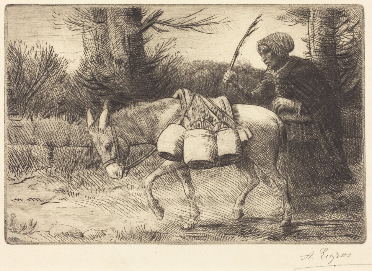 Leiteira de Boulogne, 3.ª prancha (Laitière à Boulogne) de Alphonse Legros
