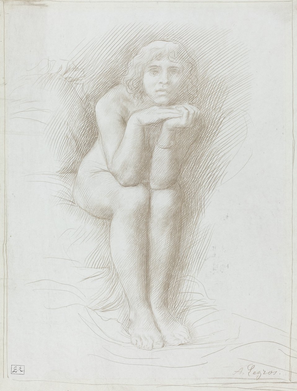 Modelo Nu sentado de Alphonse Legros