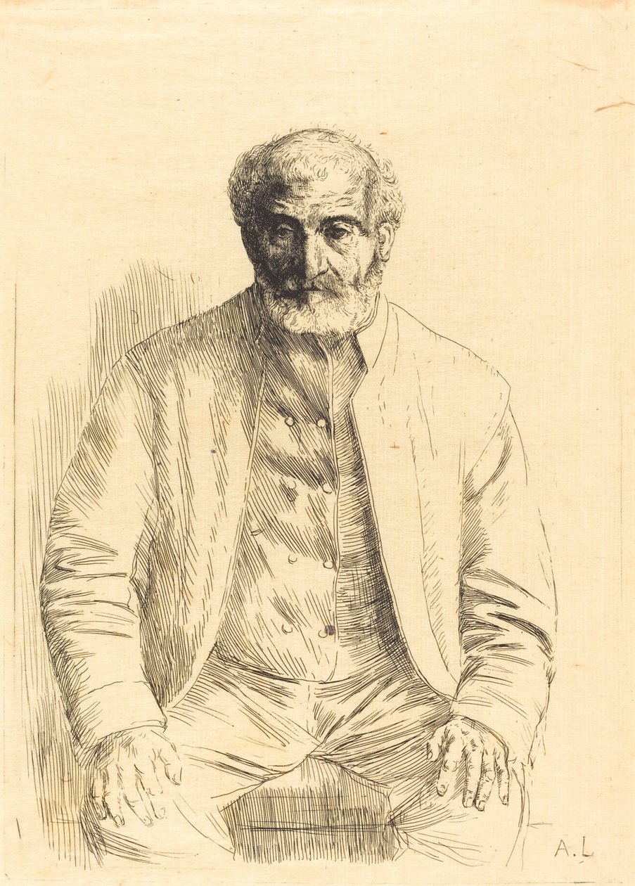 Velho sentado Vieillard assis. de Alphonse Legros