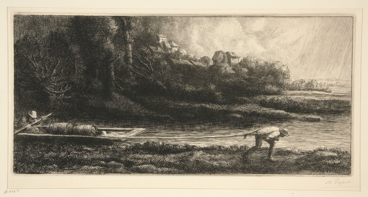 Paisagem num barco de Alphonse Legros