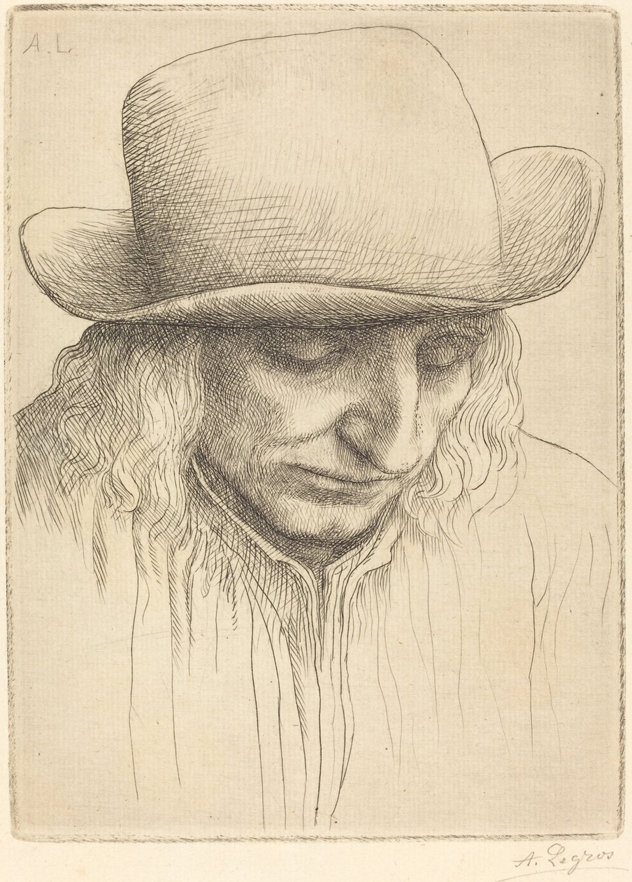 Camponês em um chapéu redondo de Alphonse Legros