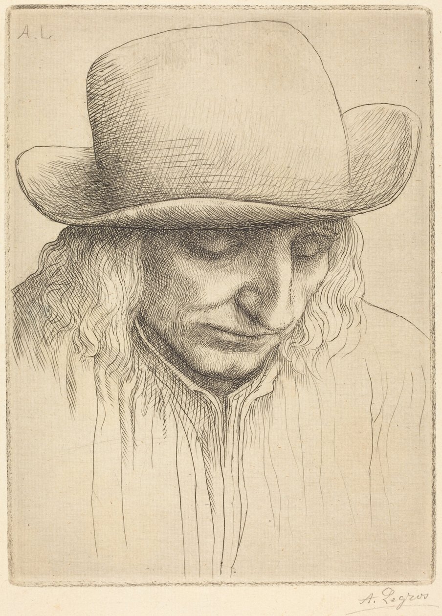 Camponês com chapéu redondo de Alphonse Legros