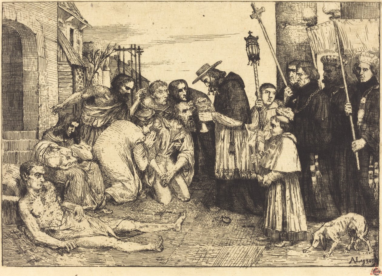 Vítimas da Peste de Roma Les pestiferes de Rome. de Alphonse Legros