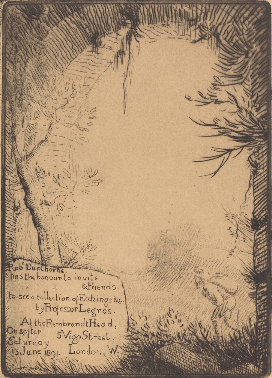 Plate made for an Exhibition at the Dunthorne Home (Planche faite pour une exposition chez Dunthorne) de Alphonse Legros