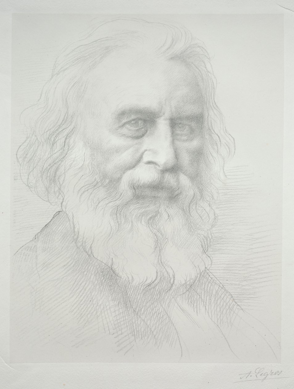 Retrato da placa de Henry Wadsworth Longfellow ò. de Alphonse Legros