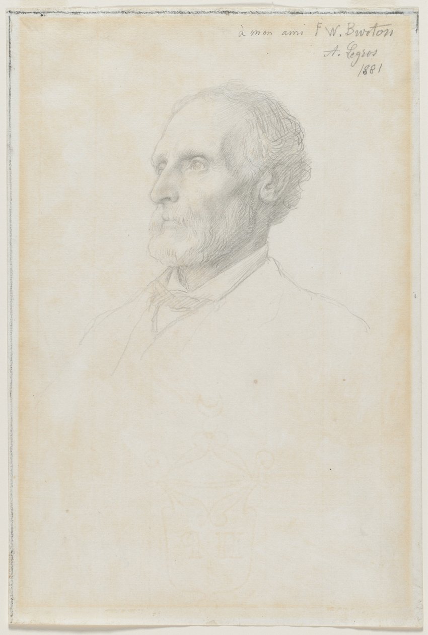 Retrato de Sir Frederick W. Burton, Diretor da National Gallery, Londres de Alphonse Legros