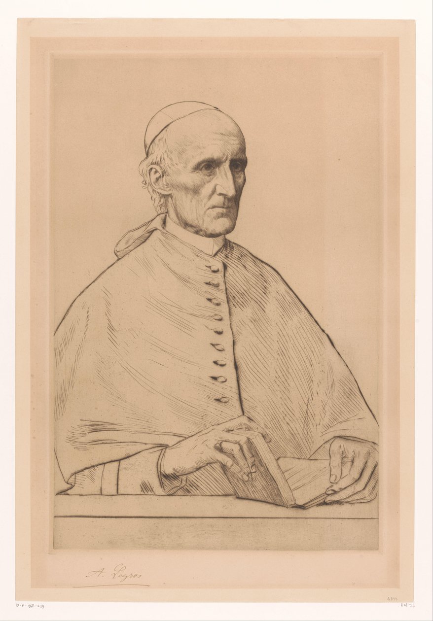 Retrato do cardeal Henry Eduard Manning, arcebispo de Westminster de Alphonse Legros