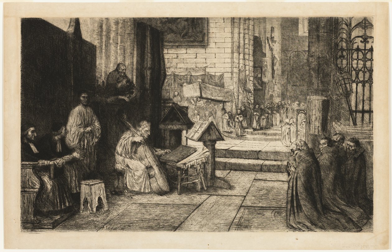 Procissão em uma igreja espanhola de Alphonse Legros