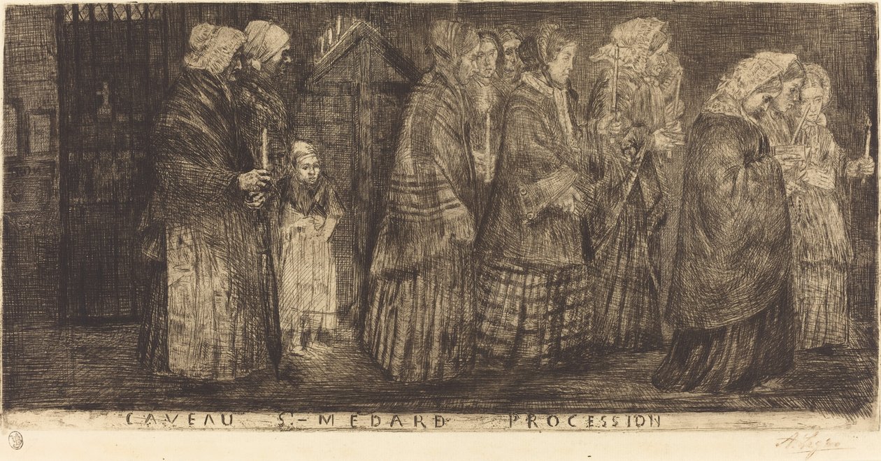 Procissão no Sepulcro de São Medardo Procissão nas abóbadas de São Medardo, 1859. de Alphonse Legros
